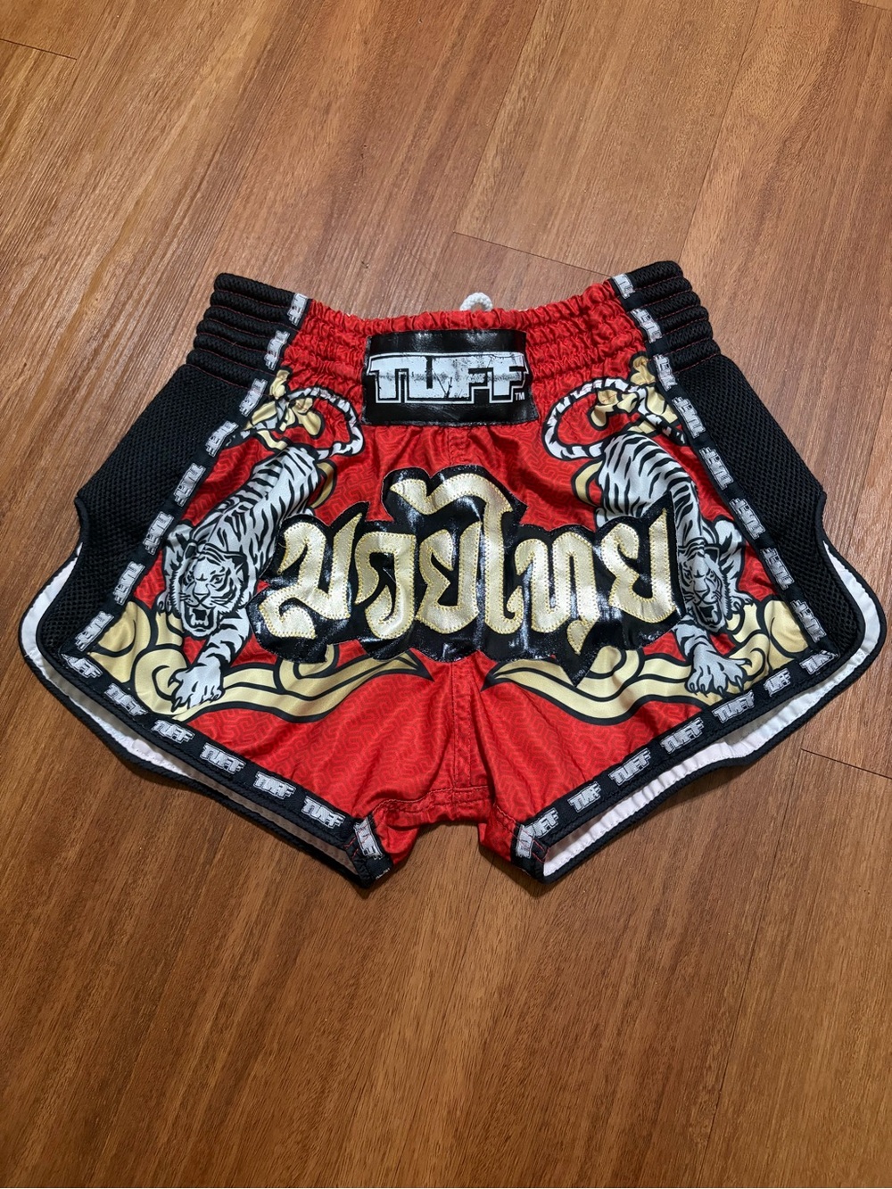 TUFF Muay Thai Shorts Retro Boxing Shorts MMA Kickboxing Workout Shorts XS/S